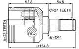 1211-SANFEBBR - REAR INNER CV JOINT 23X41X27