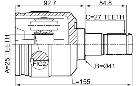 1211-SANFER - REAR INNER CV JOINT 25X41X27