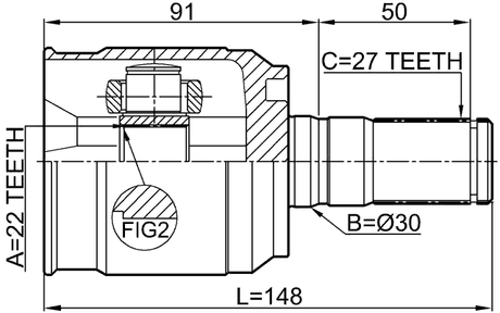 1211-SD11AT - INNER CV JOINT 22X30X27