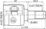 1211-SD11MT - INNER CV JOINT 22X41X27