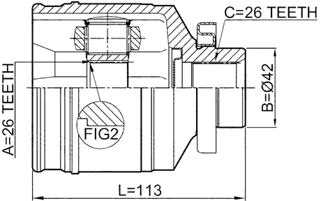 1211-SFMTRH - INNER CV JOINT RIGHT 26X42X26
