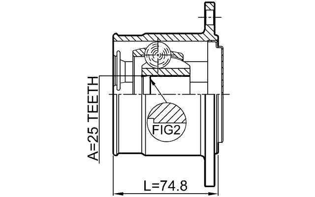 1211-TERD4RH - INNER CV JOINT RIGHT 25X110