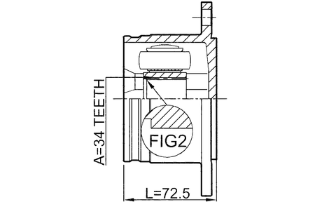 1211-TERRH - INNER CV JOINT RIGHT 34X120