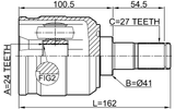 1211-TUC20MT - INNER CV JOINT 24X41X27