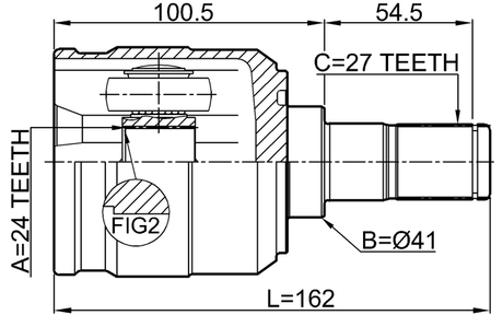 1211-TUC20MT - INNER CV JOINT 24X41X27