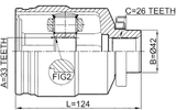 1211-TUC27RH - INNER CV JOINT RIGHT 33X42X26