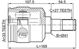 1211-TUC4WDLH - INNER CV JOINT LEFT 33X41X27