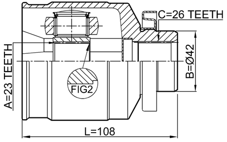 1211-TUCJMRH - INNER CV JOINT RIGHT 23X42X26