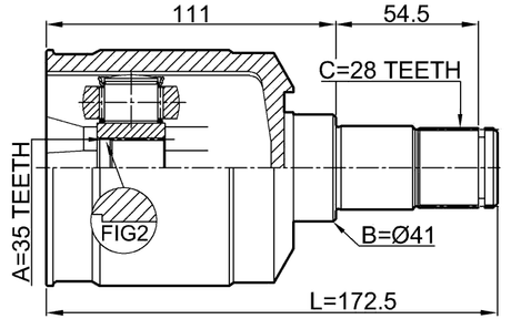 1211-TUCMT - INNER CV JOINT 35X41X28