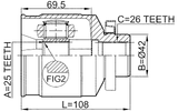 1211-TUCRH - INNER CV JOINT RIGHT 25X42X26
