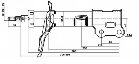 12110-001FL - SHOCK ABSORBER FRONT LEFT