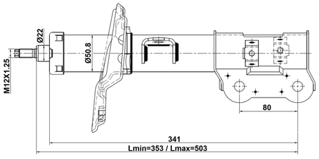 12110-003FL - SHOCK ABSORBER FRONT LEFT GAS.TWIN TUBE