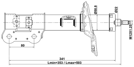 12110-003FR - SHOCK ABSORBER FRONT RIGHT GAS.TWIN TUBE