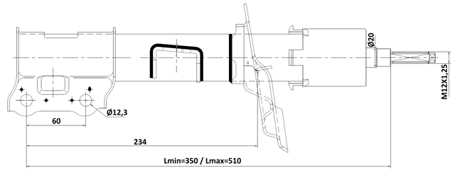 12110-005FL - SHOCK ABSORBER FRONT LEFT GAS.TWIN TUBE