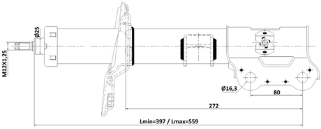 12110-007FL - SHOCK ABSORBER FRONT LEFT GAS.TWIN TUBE