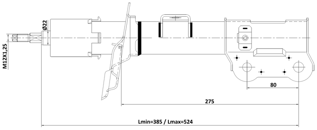12110-009FL - SHOCK ABSORBER FRONT LEFT GAS.TWIN TUBE