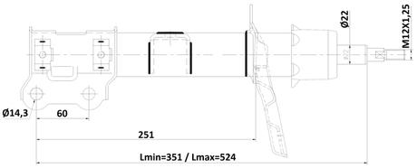 12110-010FR - SHOCK ABSORBER FRONT RIGHT GAS.TWIN TUBE
