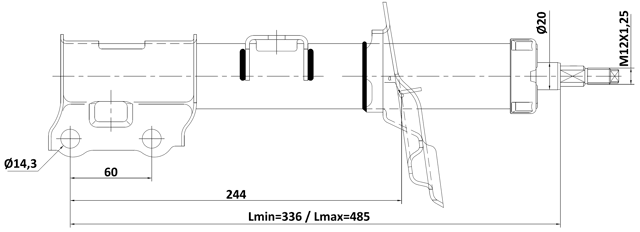 12110-013FL - SHOCK ABSORBER FRONT LEFT GAS.TWIN TUBE