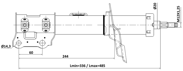 12110-013FR - SHOCK ABSORBER FRONT RIGHT GAS.TWIN TUBE