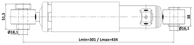 12110-020R - REAR SHOCK ABSORBER GAS.TWIN TUBE