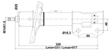 12110-023FL - SHOCK ABSORBER FRONT LEFT GAS.TWIN TUBE