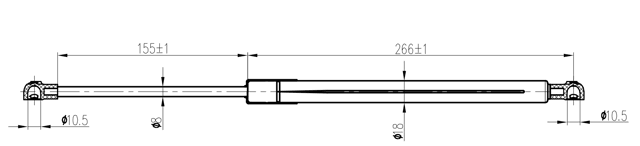 12117-003 - BONNET GAS STRUT L440/300N