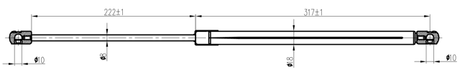 12117-006 - BOOT GAS STRUT L557/550N