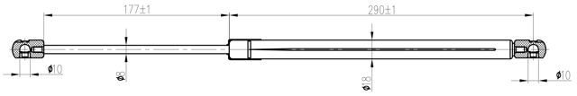 12117-007 - BOOT GAS STRUT L485/560N