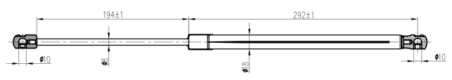12117-010 - BOOT GAS STRUT L504/355N