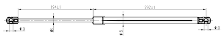 12117-010 - BOOT GAS STRUT L504/355N