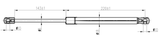12117-013 - GAS STRUT REAR WINDOW L381/140N
