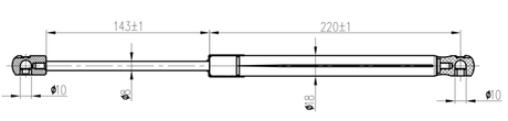 12117-013 - GAS STRUT REAR WINDOW L381/140N