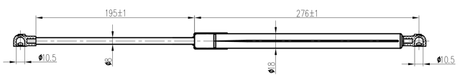 12117-014 - BONNET GAS STRUT L490/380N