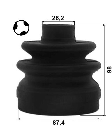 1215-CM10T - BOOT INNER CV JOINT KIT 87.4x98x26.2