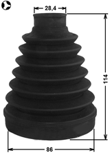 1215-DMT - BOOT INNER CV JOINT KIT 86X114X28.4
