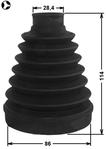 1215-DMT - BOOT INNER CV JOINT KIT 86X114X28.4
