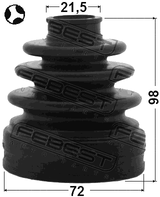1215-SOLT - BOOT INNER CV JOINT KIT 72X98X21.5