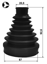 1215P-TUCD7T - BOOT INNER CV JOINT REAR KIT 67X92.6X20.8