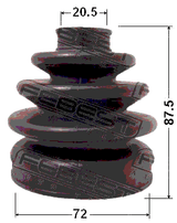 1217-ACC - BOOT OUTER CV JOINT KIT 72X87.5X20.5