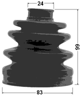 1217-EFAT - BOOT OUTER CV JOINT KIT 83X99X24