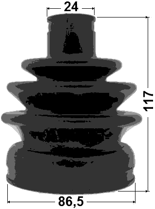 1217-TER - BOOT OUTER CV JOINT KIT 86.5X117X24