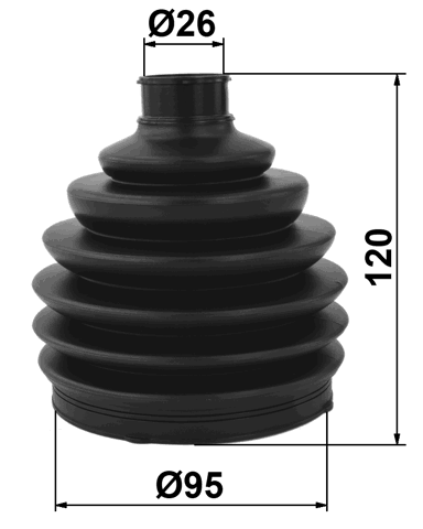 1217P-JX1 - BOOT OUTER CV JOINT KIT PVC 91X120X26