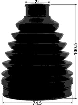 1217P-SOL2WD - BOOT OUTER CV JOINT KIT PVC 74.5X100.5X23