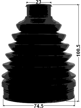 1217P-SOL2WD - BOOT OUTER CV JOINT KIT PVC 74.5X100.5X23