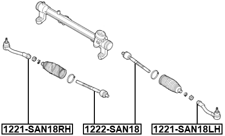 1221-SAN18LH - STEERING TIE ROD END LEFT