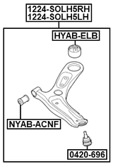 1224-SOLH5RH - RIGHT FRONT ARM