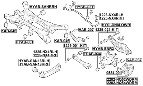 1225-NX4RLH - REAR LEFT TRAILING ROD