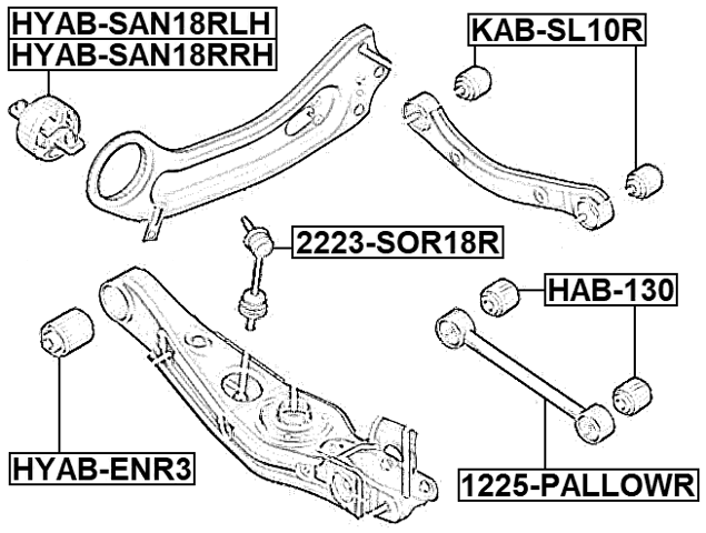 1225-PALLOWR - REAR LOWER TRANSVERSE LINK