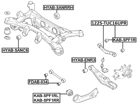 1225-TUC16UPR - REAR UPPER TRANSVERSE LINK