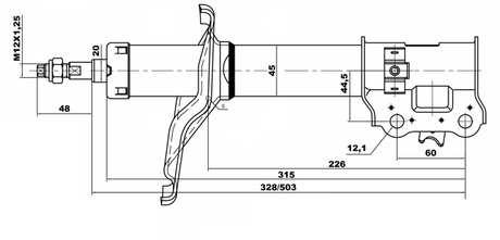 12666483FR - SHOCK ABSORBER FRONT RIGHT